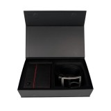 Cumpara ieftin Set cadou pentru barbati, Portofel + Curea, piele naturala, model elegant, Negru/rosu, SET6