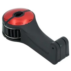 Suport auto multifunctional cu prindere de tetiera, pentru telefon sau tableta, accesoriu pentru sticle sau genti, din ABS, rosu/negru