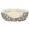 Pat Dreptunghiular Cuib pentru Caini din Blana Fluffy, Bej - Gri, 70x65x18 cm