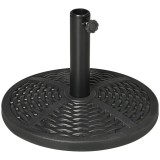 Suport pentru umbrela 38-48 mm, rotund, HDPE, imitatie ratan, negru, 45x33 cm GartenVIP DiyLine, ART
