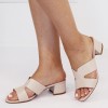 Saboti Dama Bej Toc 5cm Piele Eco Office Casual N22-877 M12