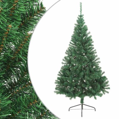 Jumătate pom Crăciun artificial cu suport, verde, 180 cm, PVC foto