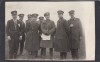Fotografie format carte postala - grup aviatori romani in Armata Regala insemn regele Mihai - Romania