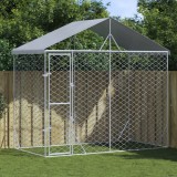 Gossi padoc de exterior&amp;acoperis argintiu 3x1,5x2,5 m otel galvanizat