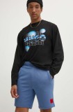 HUGO pantaloni scurti din bumbac culoarea negru, 50466196