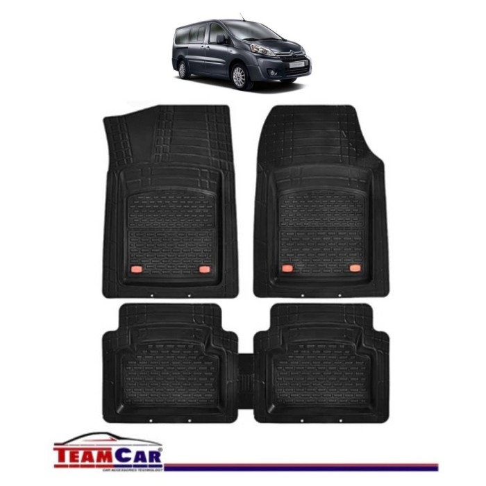 Covorase Auto TeamCar&reg; Tip Tavita Compatibile Citroen Jumpy (2007-2024) Negru Material Rezistent