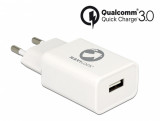 Incarcator priza cu 1 x USB Qualcomm Quick/Fast Charge 3.0 (incarcare rapida) Alb, Navilock 62969