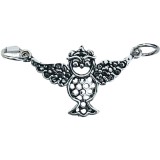 Pandantiv, jolie silver, argint 925, model bufnita patinata, 30 x 15 mm, 2.4 g