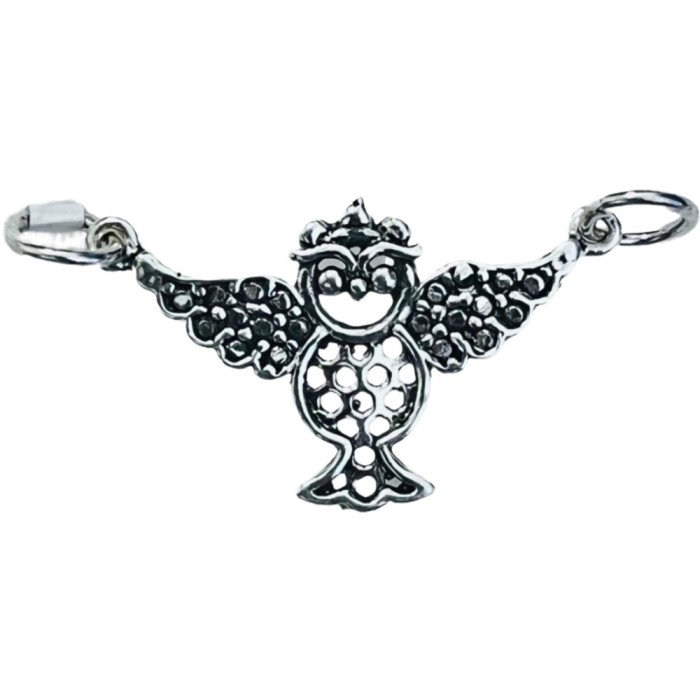 Pandantiv, jolie silver, argint 925, model bufnita patinata, 30 x 15 mm, 2.4 g