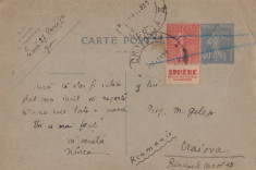 CARTE POSTALA CIRCULATA PARIS - CRAIOVA FEB.1931 foto