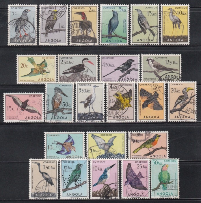 Angola 1951 - Păsări, 3 Serii, SET COMPLET, Stampilat