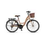 Bicicleta City Umit Alanya, roata 28", 21 viteze, culoare auriu/negru, cadru din... Cod:62810000003