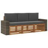 vidaXL Seturi de canapele cu pernă 3 pcs Lemn Solid de Acacia 3383978