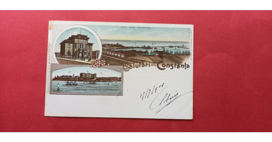 Litho Dobrogea Constanta Colaj 3 imagini Portul Vedere generala ...
