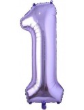 Balon folie cifra 1 lavanda - 100 cm