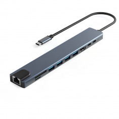 Hub Adaptor Multiport 10 in 1 SpectrumPoint®, USB-C 3.1, 4K HDMI Output, LAN RJ45 Ethernet (1000 MB/S), 3x USB 2.0, 1x USB 3.0, Power Delivery Port 87