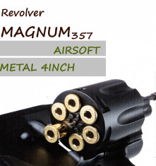 Revolver MAGNUM357 Colt airsoft CO2 Metal 6 cartuse calibru 6mm foto