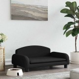 VidaXL Pat de c&acirc;ini, negru, 70x45x30 cm, textil