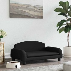 vidaXL Pat de c&acirc;ini, negru, 70x45x30 cm, textil