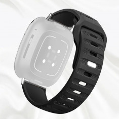 Curea silicon, compatibila Samsung Galaxy Watch 5, 44mm, telescoape QR, Carbon Grip