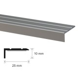 Profil aluminiu pentru treapta, SET S46, autoadeziv, argintiu, 25 x 10 x 100 mm