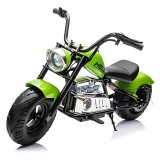 Cumpara ieftin Motocicleta pentru copii intre 5 si 9 ani, Kinderauto Old School, 300W, 24V, cu roti gonflabile, scaun tapitat, premium, verde