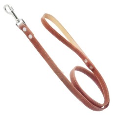 Lesa de piele cu cusaturi - 122cm, 16mm - maro foto