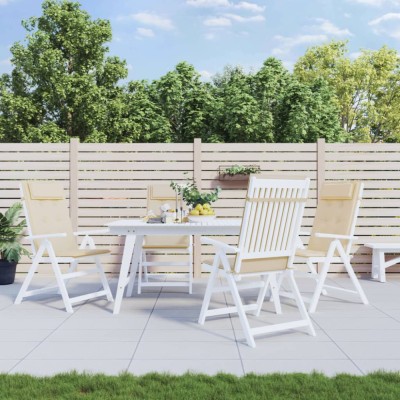 vidaXL Perne de scaun cu spătar &amp;icirc;nalt 4 buc, bej, țesătură Oxford 361884 foto