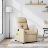 Fotoliu Rabatabil Masaj vidaXL Crem Textil, 6 Puncte Vibratii, Suport Picioare &amp; Spatar Ajustabile, 66x89x96 cm, Relaxare Maxima