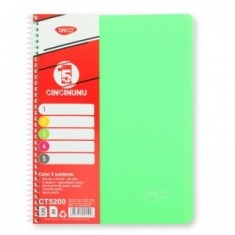 Caiet A4 200 file 5 subiecte Daco Eminent, verde