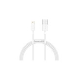 Baseus Superior USB - cablu de date cu &icirc;ncărcare rapidă Lightning, 2,4 A, 1 m, alb (CALYS-A02)