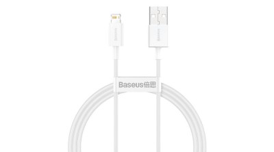 Baseus Superior USB - cablu de date cu &amp;icirc;ncărcare rapidă Lightning, 2,4 A, 1 m, alb (CALYS-A02) foto