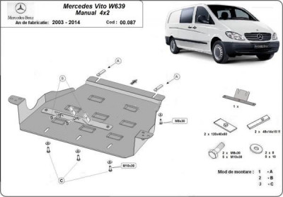 Scut metalic cutie de viteze Mercedes Vito W639 2.2Diesel, 2x4 2003-2014 foto
