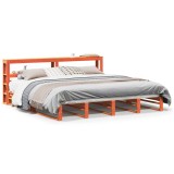 Cumpara ieftin Cadru de pat fara saltea, maro ceruit 200x200 cm lemn masiv pin