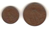 SV * Italia LOT 1 CENTISIMO 1916 + 2 CENTISIMI 1909 +/- XF, Europa, Cupru-Nichel