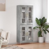 vidaXL Dulap &icirc;nalt, gri beton, 69,5x34x180, lemn compozit