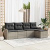 VidaXL Set de canapele pentru grădină 5 pcs Gri deschis Rattan poli 3354331