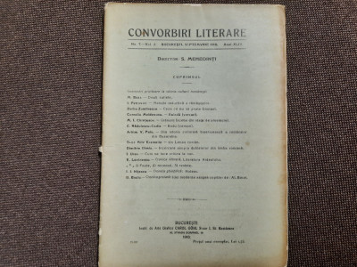 CONVORBIRI LITERARE NR 7/ VOL 2--1910 RF11/2 foto