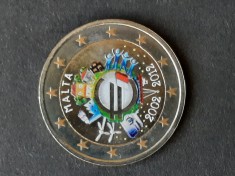 2 Euro colorizati "10 Years of Euro Cash" , Malta 2012 - UNC - A 3494