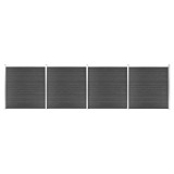Cumpara ieftin Set de panouri de gard, negru, 699x186 cm, WPC
