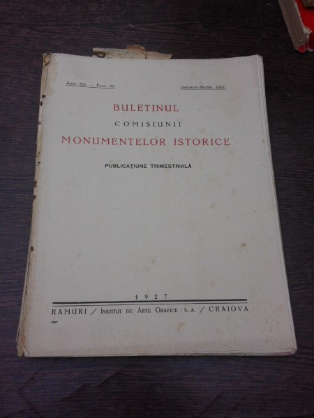 Buletinul Comisiunii Monumentelor istorice, ianuarie martie 1927