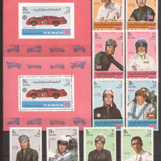 YEMEN SPORT PILOTI ( serie dt.+ 2 colite dt. si ndt.) MNH