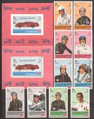 YEMEN SPORT PILOTI ( serie dt.+ 2 colite dt. si ndt.) MNH foto