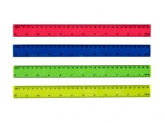 Rigla din plastic,30 cm,diverse culori