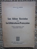 Ion Climer, Les Idees Sociales dans La litterature Francaise, București 1948
