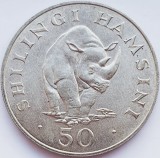 1990 Tanzania 20 Shilingi 1974 Black Rhinoceros km 8, Africa