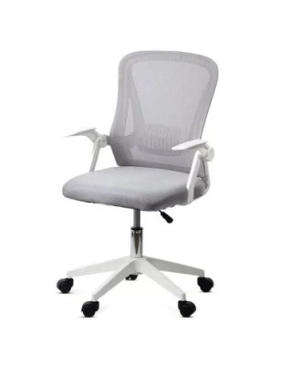 Scaun birou ergonomic OFF 433, mesh, inaltime ajustabila, baza polipropilena, suport lombar, cotiere rabatabile, 90 kg, gri foto