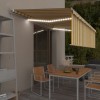 VidaXL Copertină retractabilă manual cu stor&amp;LED, galben&amp;alb, 5x3 m 3069343