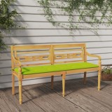 Cumpara ieftin Bancă Batavia cu pernă verde aprins, 150 cm, lemn masiv tec