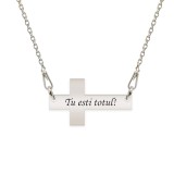 Crux - Colier personalizata argint 925 cruce cu text